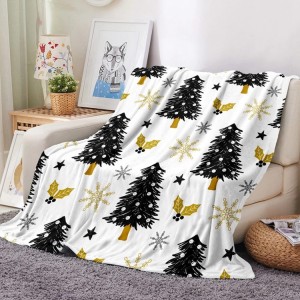 Плед рождественский двуслойный Homytex 150 * 200 флис Sherpa 12