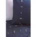 Комплект постільної білизни Cotton Box з вишивкою Gina Lacivert 200x220