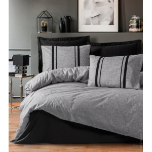 Комплект постільної білизни Cotton Box Plain Bitter Gri Siyah 200x220