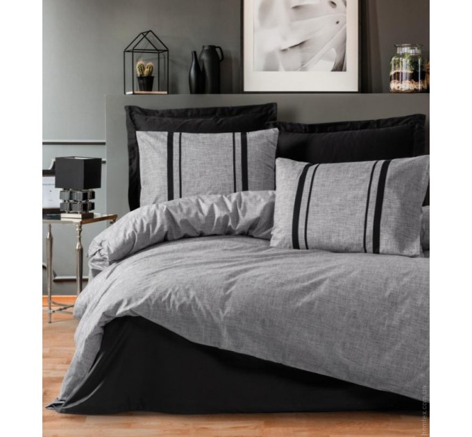 Комплект постільної білизни Cotton Box Plain Bitter Gri Siyah 200x220