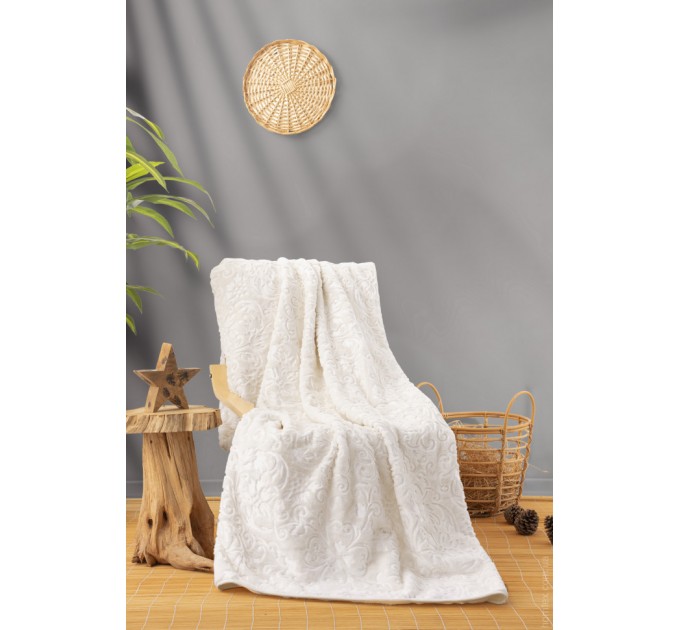 Плед Cotton box Emboss Krem 220x240