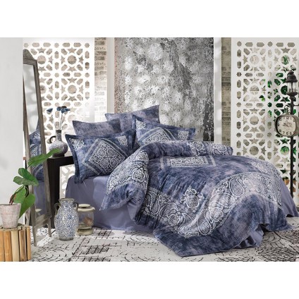 Постельное белье сатин принт премиум - Dantela vita Grace Blue (200x220)