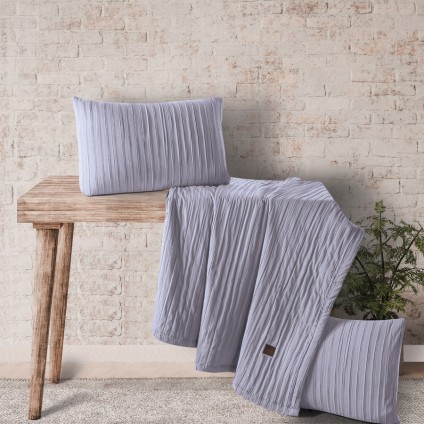 Покрывало EDANTE DEMIN COTTON GRI (240x260)