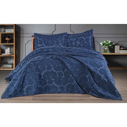 Покрывало жаккард EDANTE FRANCOIS INDIGO (250x260)