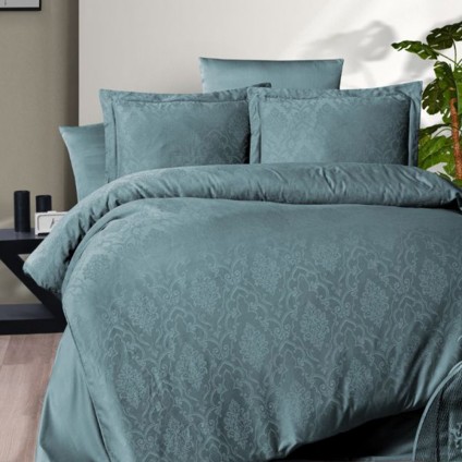 Постельное белье жаккард FIRST CHOICE VLADYA BLUE STONE (200x220)