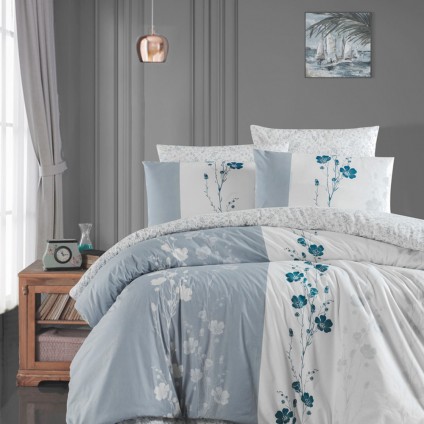 Постельное белье ранфорс FIRST CHOICE CAMELIA GREY(160x220)