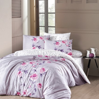 Постельное белье ранфорс FIRST CHOICE LUISA LILAC (160x220)