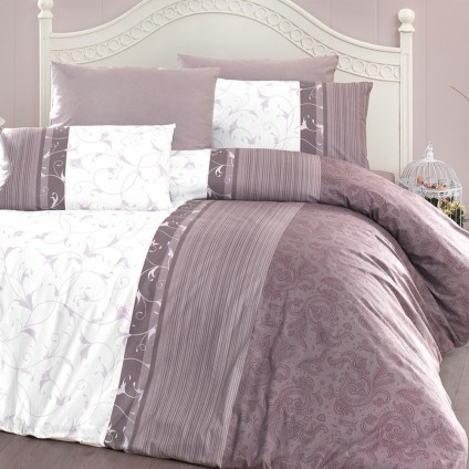 Постельное белье ранфорс FIRST CHOICE PEITRA LILAC (160x220)
