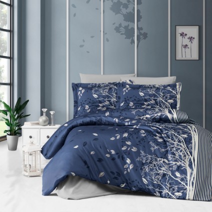 Постельное белье сатин делюкс FIRST CHOICE LIVING NAVY BLUE (200x220)