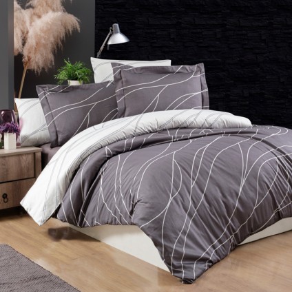Постельное белье сатин FIRST CHOICE MESI QUICK SILVER (200x220)