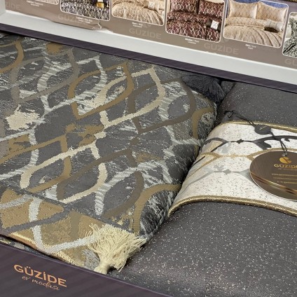 Покрывало жаккард GUZIDE ELIT ANTRACIT GREY (260x260)