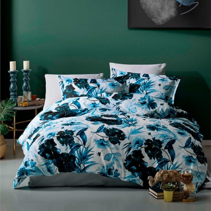 Постельное белье сатин ISTANBUL GIZIA BLUE  (200x220)