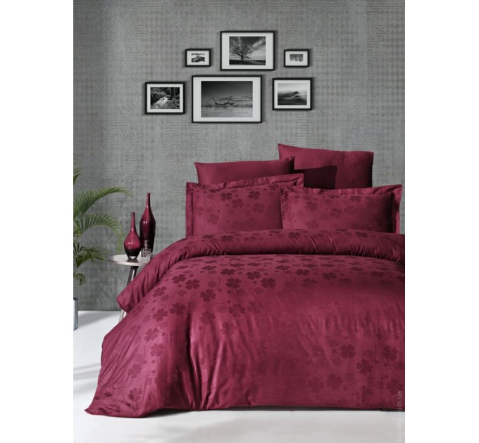 Постільна білизна First Choice Clover bordo євро