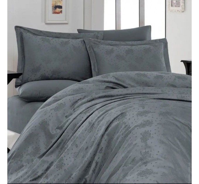 Постільна білизна жаккард First Choice MARELDA DARK GREY євро