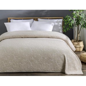 Простынь махровая Uniko crown home 220x240 см бежевая