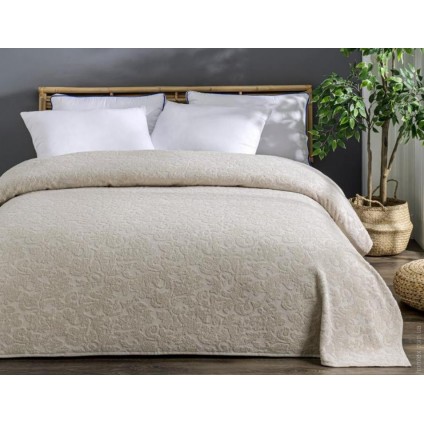 Простынь махровая Uniko crown home 220x240 см бежевая