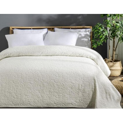Простынь махровая Uniko crown home 220x240 см кремовая