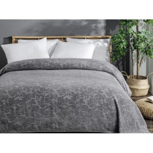 Простынь махровая Uniko crown home 220x240 см серая
