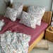  Постільна білизна “LeLIT”, Ранфорс, Білий з Бордо , Двоспальний, R-2008
