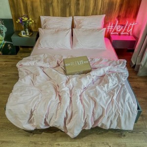 Постільна білизна “LeLIT”, Сатин, Рожевий, Півтораспальний, SS-3019