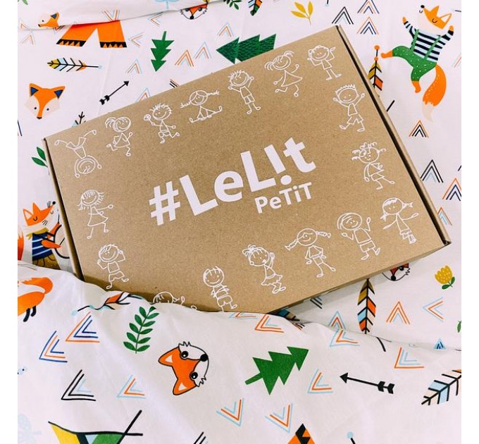  Дитяча постільна білизна “LeLIT”, Ранфорс, Білий з Принтом, Односпальний, R-2017
