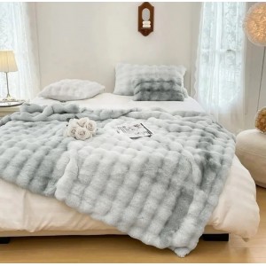 Плед - Покривало Home Textile Sable 200x230 см зі штучного хутра сірий
