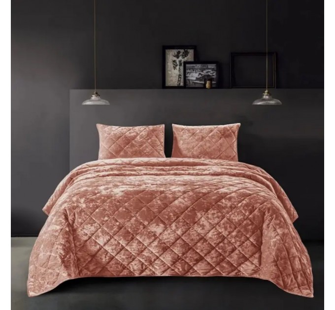Покрывало Home Textile VELOUR MARBLE персиковый