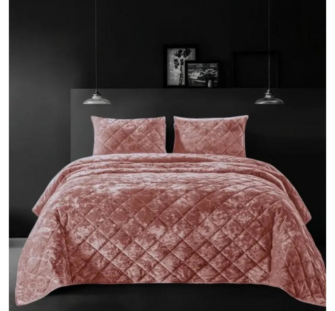 Покривало Home Textile VELOUR MARBLE рожевий