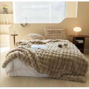 Плед - Покривало Home Textile Sable 200x230 см зі штучного хутра бежевий