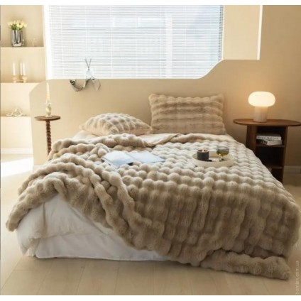 Плед - Покрывало Home Textile Sable 200x230 см с искусственного меха бежевый