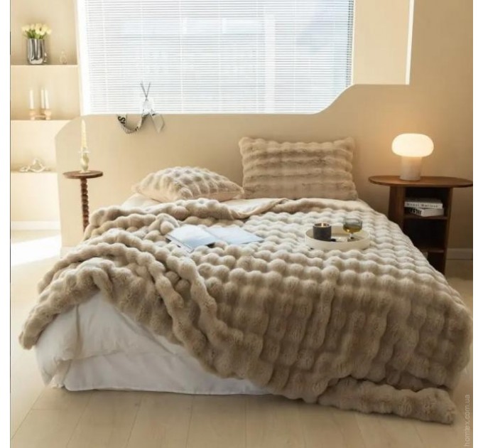 Плед - Покривало Home Textile Sable 200x230 см зі штучного хутра бежевий