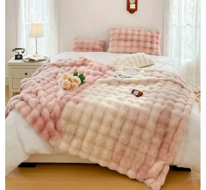 Плед - Покривало Home Textile Sable 200x230 см зі штучного хутра рожевий