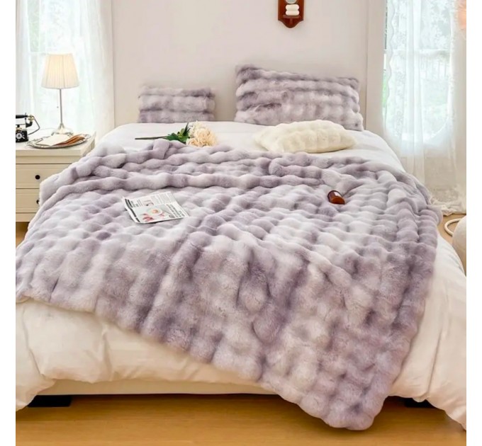 Плед - Покрывало Home Textile Sable 200x230 см из искусственного меха сиреневый