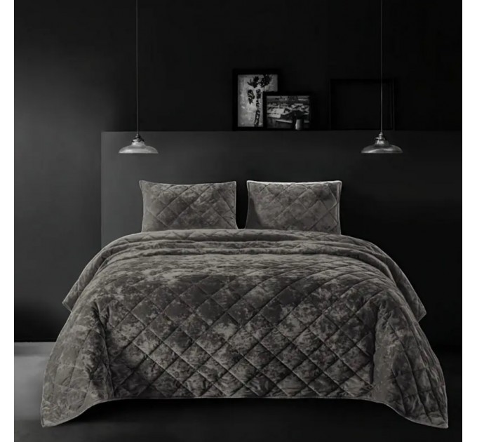 Покрывало Home Textile VELOUR MARBLE серый