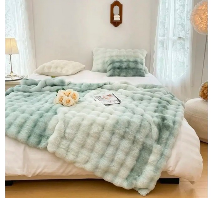 Плед - Покривало Home Textile Sable 200x230 см із штучного хутра зелений